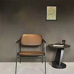 Дизайнерский журнальный столик чёрный с круглой столешницей Arycy варинант исполнения - 6 | Loft Concept в Твери