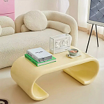 Дизайнерский журнальный стол жёлтый округлой формы Bonyn варинант исполнения - 1 | Loft Concept в Твери