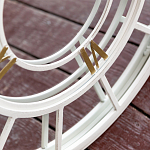 Зеркало настенное в белой металлической раме в виде часов Mirror Tower Clock варинант исполнения - 3 | Loft Concept в Твери