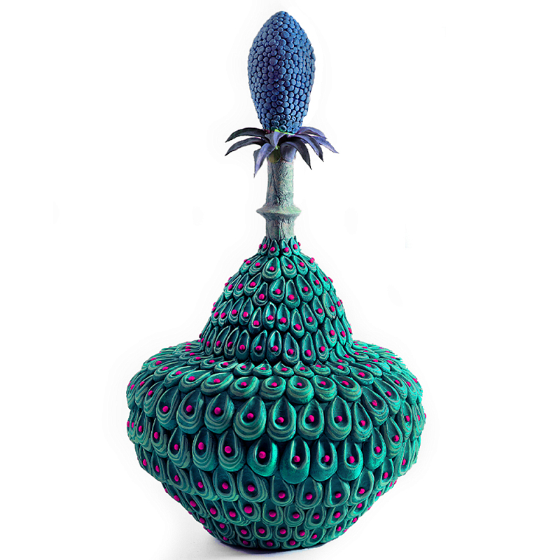 Статуэтка экзотический цветок Exotic Tropical Flower Зеленый Синий Розовый в Твери | Loft Concept 