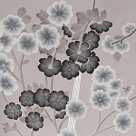 Обои ручная роспись Anemones in Light Dusk colourway on Lilac Hint slub silk варинант исполнения - 2 | Loft Concept в Твери