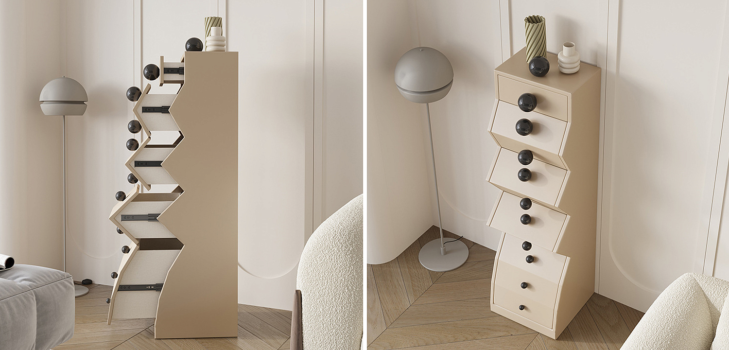 Комод Garton Wooden Forms Chest Of Drawers Beige Комод Garton Wooden Forms Chest Of Drawers Beige - Loft-Concept в Твери