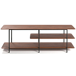 ТВ-тумба с полками из массива ореха Derick Wooden TV Stand варинант исполнения - 1 | Loft Concept в Твери