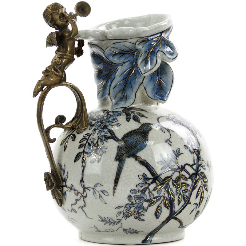 Ваза Blue and Bronze Angel Holder Белый Бронза Синий Ваза Blue and Bronze Angel Holder Белый Бронза Синий в Твери | Loft Concept