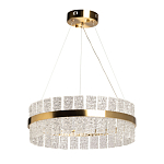 Люстра круглая золотого цвета с прозрачными рельефными стеклянными вставками Textured Glass Chandelier варинант исполнения - 2 | Loft Concept в Твери