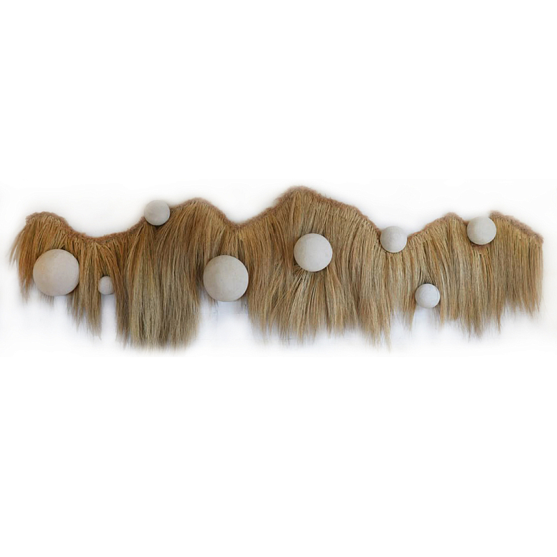 Большая дизайнерская Инсталляция из соломы RAFFIA Installation  Коричневый Серый в Твери | Loft Concept 