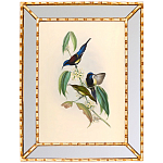 Постер с изображением птиц и цветов в зеркальной раме Blooming Birds Poster варинант исполнения - 5 | Loft Concept в Твери