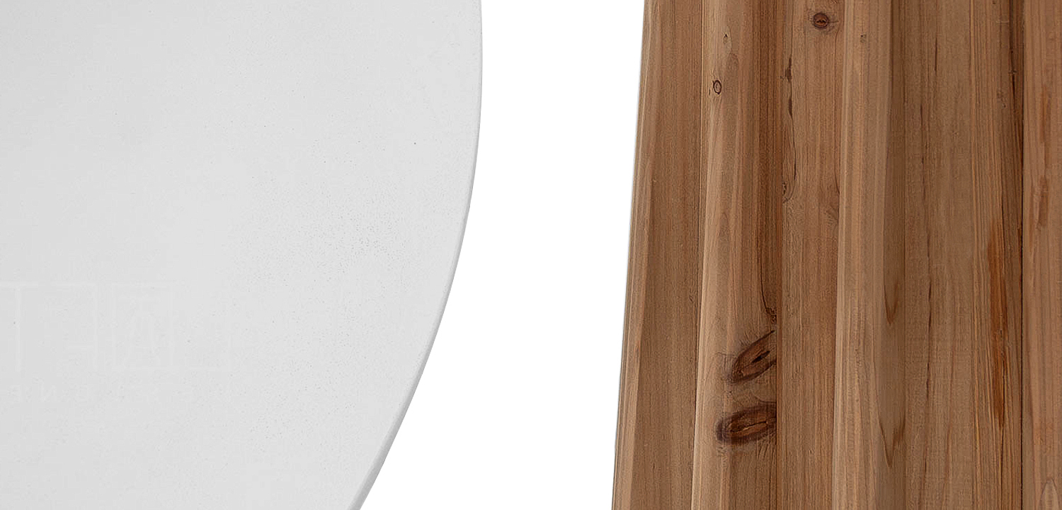 Обеденный круглый стол Seamus White Concrete Wood Dining Table Обеденный круглый стол Seamus White Concrete Wood Dining Table - Loft-Concept в Твери