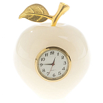 Часы настольные в виде яблока из натурального камня Оникс Stone Clock варинант исполнения - 3 | Loft Concept в Твери