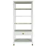 Стеллаж Elsa Dreams White со стеклянными полками и ящиком варинант исполнения - 6 | Loft Concept в Твери