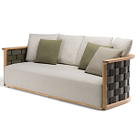 Дизайнерский уличный диван из массива дерева с плетеной спинкой PALINFRASCA Sofa варинант исполнения - 19 | Loft Concept в Твери