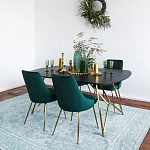 Обеденный стол на металлических ножках Ward Brass Dining Table варинант исполнения - 6 | Loft Concept в Твери