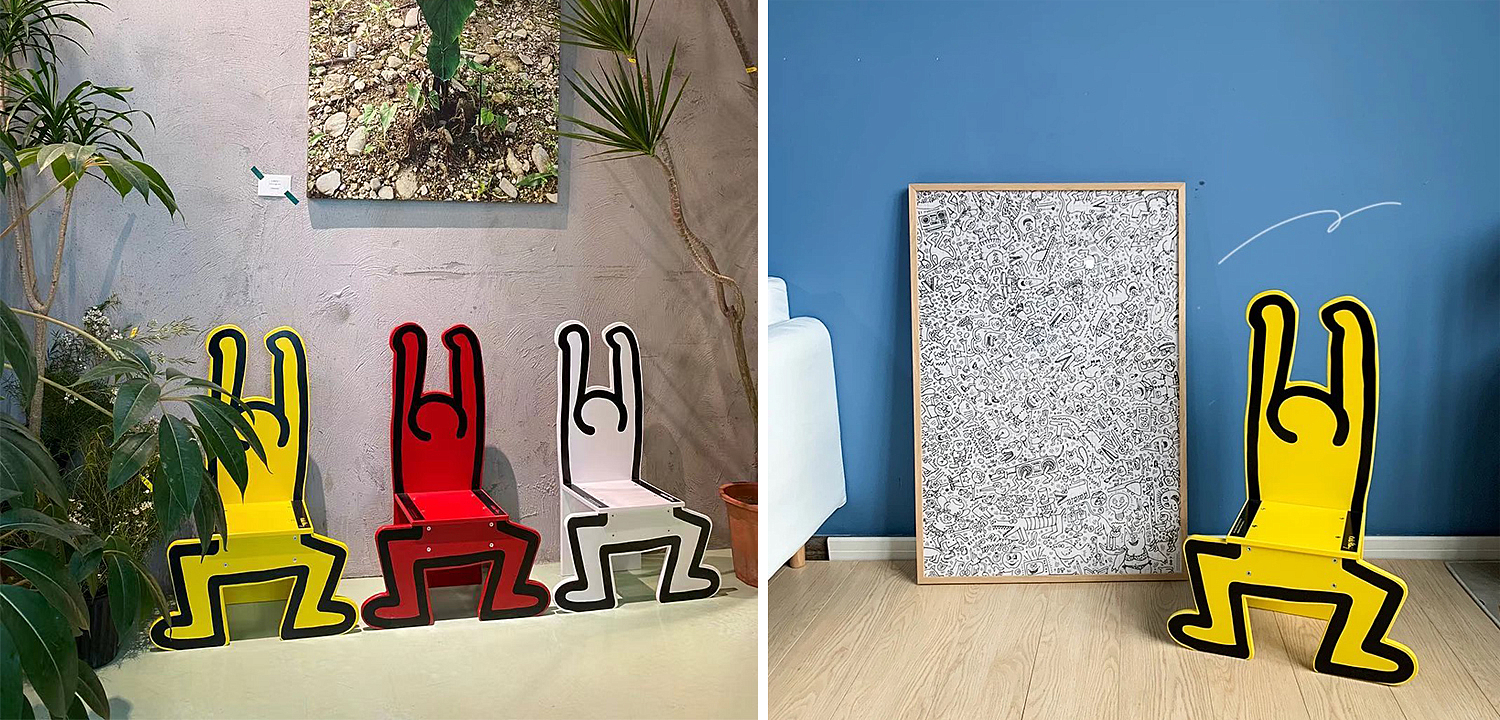 Детский стул Chaise Keith Haring Dancer Vilac Желтый Детский стул Chaise Keith Haring Dancer Vilac Желтый - Loft-Concept в Твери