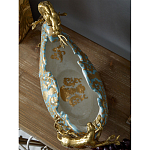 Чаша голубого цвета с оранментом и и бронзовыми фигурами леопардов Eden Garden варинант исполнения - 9 | Loft Concept в Твери