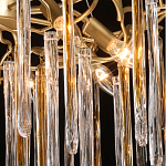 Люстра подвесная золотого цвета с разветвленными ветвями и прозрачными стеклянными подвесками Droplet Chandelier варинант исполнения - 5 | Loft Concept в Твери