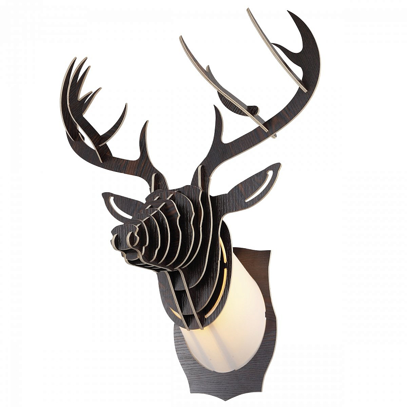 Бра Олень Cardboard Deer Wall Lamp dark Белый Коричневый в Твери | Loft Concept 