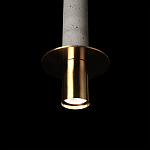 Подвесной светильник с узким цилиндрическим плафоном и золотым металлическим декором Concrete Pipe варинант исполнения - 16 | Loft Concept в Твери