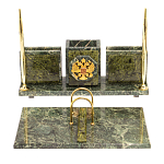 Настольный письменный набор из змеевика с гербом России Successful Leader варинант исполнения - 1 | Loft Concept в Твери