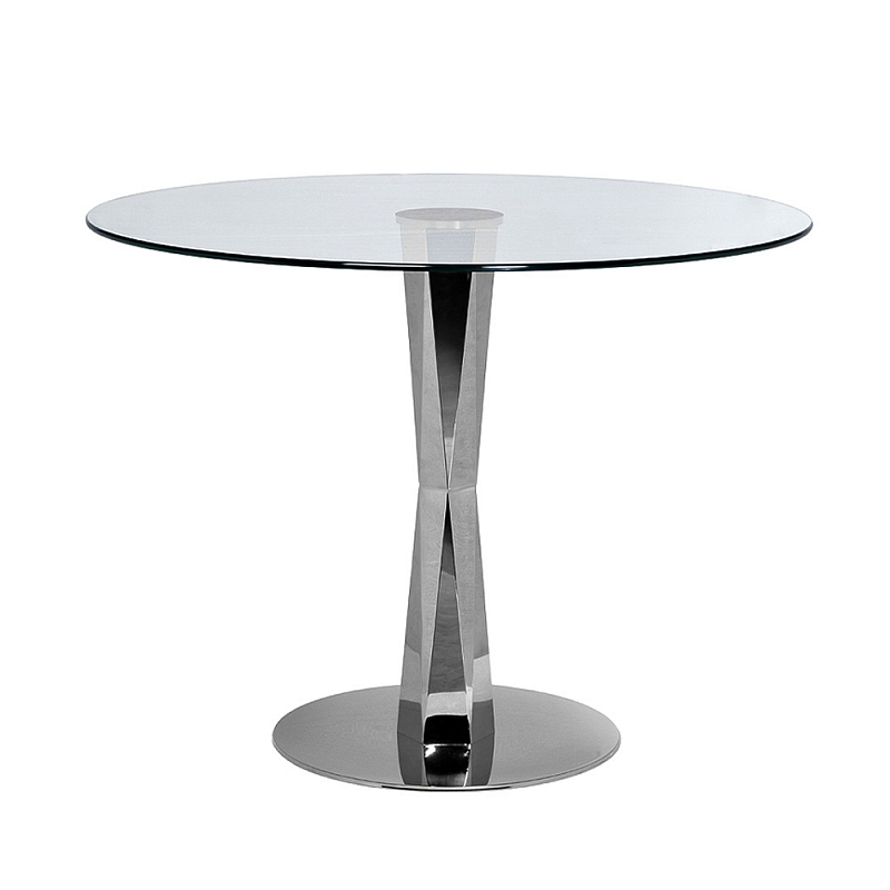 Стол обеденный с круглой прозрачной столешницей Interior Dining Table Прозрачный Золотой Серебряный Стол обеденный с круглой прозрачной столешницей Interior Dining Table Прозрачный Золотой Серебряный в Твери | Loft Concept