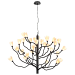 Люстра подвесная черного цвета с ветвями и белыми фарфоровыми цветами Floralis варинант исполнения - 11 | Loft Concept в Твери