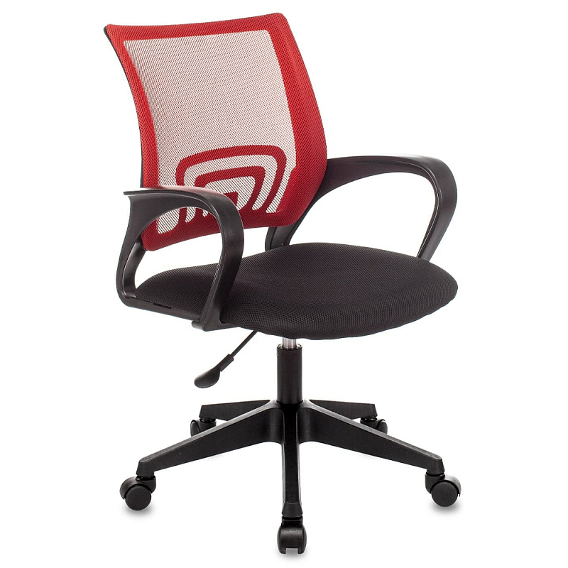 Офисное кресло с основанием из черного пластика Desk chairs Red Черный Красный Офисное кресло с основанием из черного пластика Desk chairs Red Черный Красный в Твери | Loft Concept