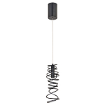 Подвесной светильник светодиодный из металла со спиральным декоративным элементом черный Metal Spiral варинант исполнения - 2 | Loft Concept в Твери