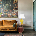 Настольная лампа желтая с изображением птиц Slip Away варинант исполнения - 5 | Loft Concept в Твери