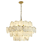 Люстра подвесная четырехъярусная с подвесками в форме дисков Cryptocrystalline Stone варинант исполнения - 8 | Loft Concept в Твери