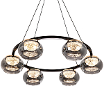 Люстра с круглыми плафонами из дымчато-серого стекла  IONA Grey Glass Chandelier 6 варинант исполнения - 1 | Loft Concept в Твери