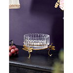 Чаша из прозрачного стекла на бронзовых ножках в виде стрекоз Eden Garden варинант исполнения - 2 | Loft Concept в Твери