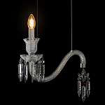 Подвесной светильник стеклянный в виде канделябра Curved Glass Chandelier варинант исполнения - 4 | Loft Concept в Твери