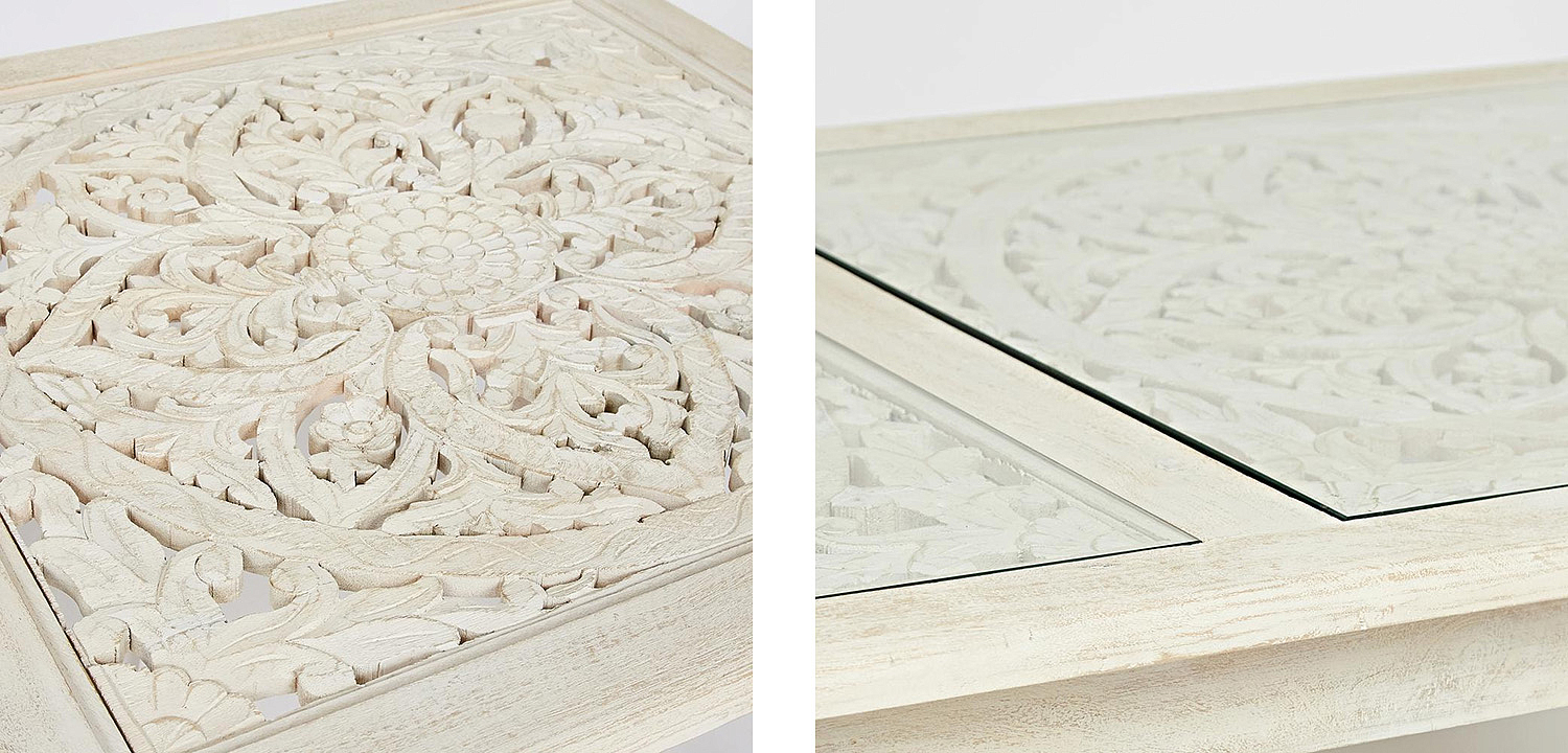 Обеденный стол Indian antique white Table Обеденный стол Indian antique white Table - Loft-Concept в Твери