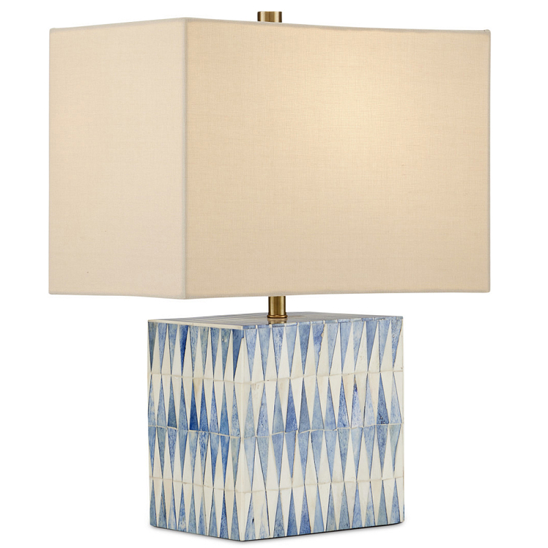 Настольная лампа с зубчатым узором Stylish Lamp Bone Бежевый Синий Белый Настольная лампа с зубчатым узором Stylish Lamp Bone Бежевый Синий Белый в Твери | Loft Concept