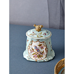 Шкатулка голубого цвета с рисунком и состаренным эффектом Eden Garden варинант исполнения - 3 | Loft Concept в Твери