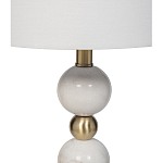 Лампа настольная с каркасом из мраморных шаров и белым абажуром Floor lamp Jewelry варинант исполнения - 2 | Loft Concept в Твери