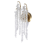 Бра с хрустальными прозрачными подвесками и круглым основанием золотого цвета FAIRYTREE Light варинант исполнения - 1 | Loft Concept в Твери