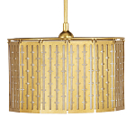 Люстра с золотым фактурным каркасом и тканевым абажуром Lustery Gold варинант исполнения - 3 | Loft Concept в Твери