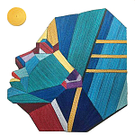 Арт объект на стену из нитей Девушка и Солнце wall panel Girl and Sun варинант исполнения - 2 | Loft Concept в Твери