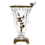 Ваза из прозрачного стекла с бронзовой вставкой в виде цветущей ветви Eden Garden porcelain and bronze варинант исполнения - 1 | Loft Concept в Твери