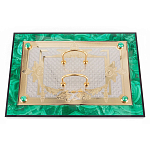 Настольный письменный набор из малахита и долерита с декором в виде герба России Leader Organizer варинант исполнения - 4 | Loft Concept в Твери