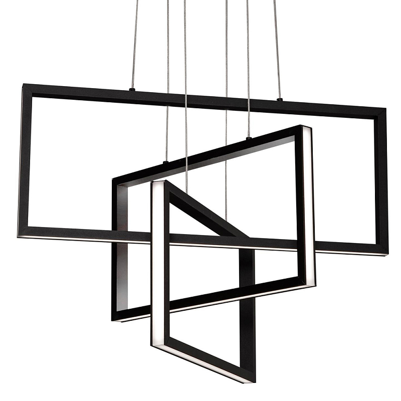 Люстра светодиодная прямоугольная LED Chandelier Rectangular Черный Белый Люстра светодиодная прямоугольная LED Chandelier Rectangular Черный Белый в Твери | Loft Concept