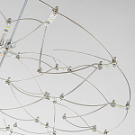 Люстра подвесная с тонкой металлической конструкцией цвета хром Quasar варинант исполнения - 2 | Loft Concept в Твери