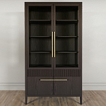 Витрина Primo со стеклянными фасадами и буфетом шпон Темный орех варинант исполнения - 2 | Loft Concept в Твери