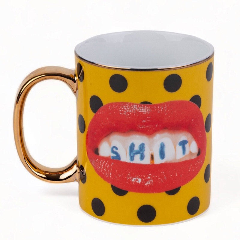 Кружка Seletti Shit Красный Золотой Черный Желтый Кружка Seletti Shit Красный Золотой Черный Желтый в Твери | Loft Concept