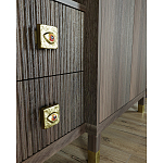 Большой шкаф с витриной Elsa Dreams Walnut варинант исполнения - 4 | Loft Concept в Твери