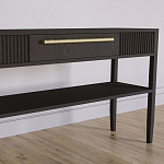 Дизайнерская Консоль с полкой и ящиком Primo Темный орех варинант исполнения - 3 | Loft Concept в Твери