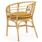 Кресло из ротанга с сиденьем из велюра Vini Rattan Armchair варинант исполнения - 4 | Loft Concept в Твери