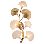 Бра в виде ветви с листьями белого и золотистого цвета Ariane Wall Lamp варинант исполнения - 1 | Loft Concept в Твери