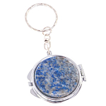 Зеркало брелок карманное двухстороннее из натурального камня Лазурит Stone Mirrors варинант исполнения - 5 | Loft Concept в Твери