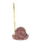 Часы настольные с шариковой металлической ручкой из натурального камня Stone Clock варинант исполнения - 6 | Loft Concept в Твери